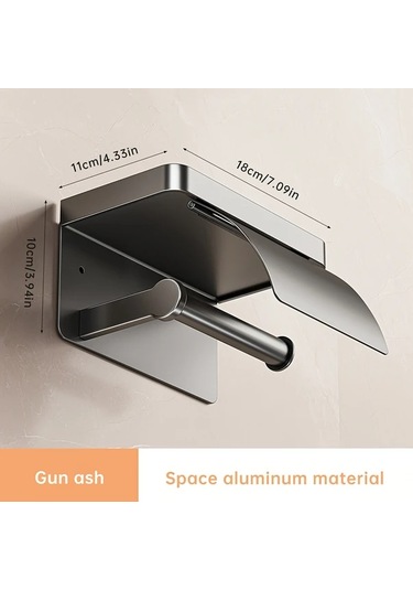 Willowhaven 1/2" Duvar Tipi Kağıt Havlu Askısı - Dayanıklı Alüminyum, Kurulumu Kolay Matkapsız Tasarım, Siyah Siyah