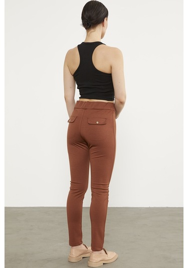 Süs Cepli Aksesuar Detaylı Tayt - Kiremit 001