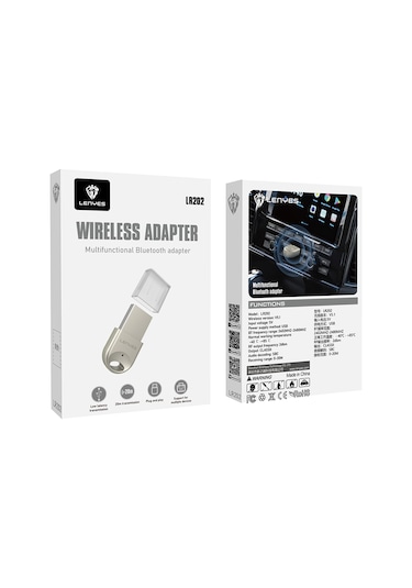 Lenyes Lr202 Usb Bluetooth 5.1 Wireless Transmitter Adaptör Gümüş