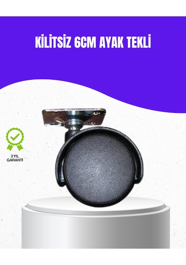 6 Cm Kilitsiz Masa Ayağı Tekli Döner Tekerlek