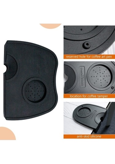 Flybuy Profesyonel Barista Siyah Silikon Tamp Paspası - Dayanıklı Kahve Tampası Siyah