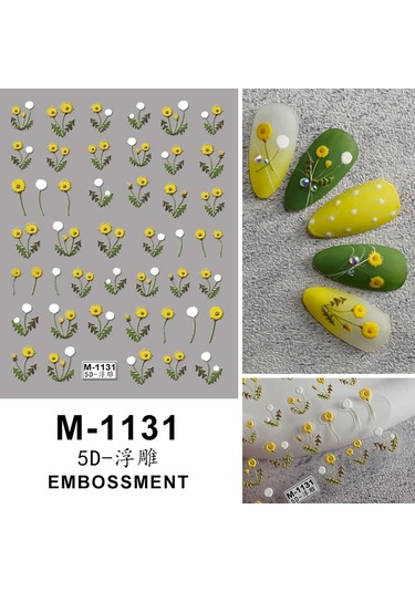 Nail Art Etiketler Çıkartmaları 5d Kabartmalı Kendinden Yapışkanlı Karikatür Çiçek Kelebek Yıldız Tırnak Çıkartmaları Normal Beyaz
