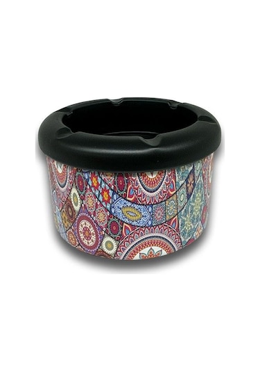 Mandala Desen Metal Mini Sigara Küllüğü Karışık 8cm