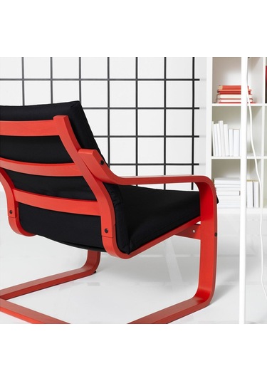 Sallanan Koltuk, Kırmızı-vissle Siyah, Alçak Arkalıklı Siyah