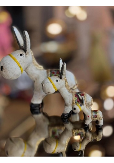 3 Lü Sevimli Hayvan Ailesi Dekoratif Obje Biblo 3 Lü Set