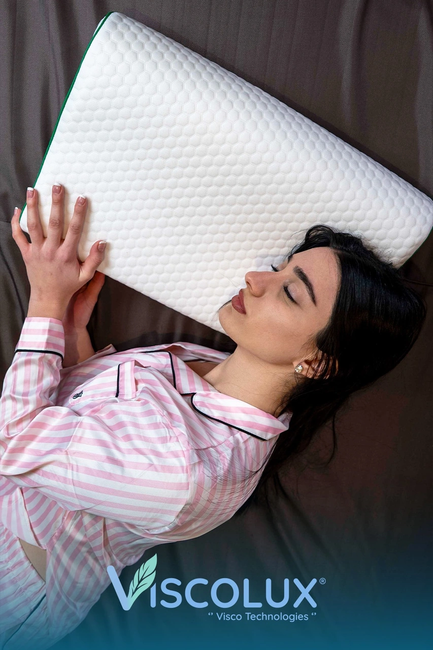 Medium Boy Ortopedik Yastık - Boyun Destekli Visco Yastık 56x36x11/7 Yeşil