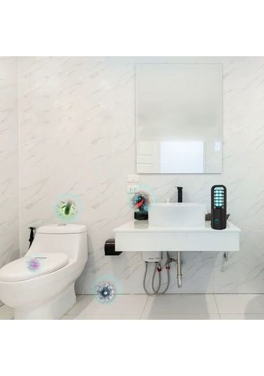 Ulzyvf Taşınabilir Şarj Edilebilir Uv Temizleme Lambası - Ev, Araç, Ofis İçin 360 Hijyen, Siyah Siyah