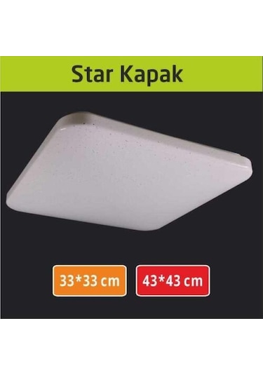 43x43 Star Kapak 42w Sıva Üstü Led Armatür Dekoratif Beyaz