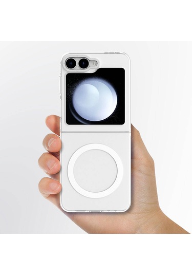 Galaxy Z Flip 6 Uyumlu Kılıf Magsafe Şarj Özellikli Şeffaf Youngkit Crystal Shield Seri Kapak Şeffaf