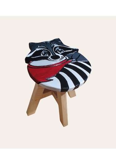 Racun El Yapımı Ahşap Çocuk Taburesi