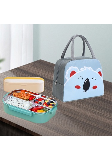 Taşınabilir Büyük Öğle Yemeği Kutusu Çantası Termal Tote Çanta Koala