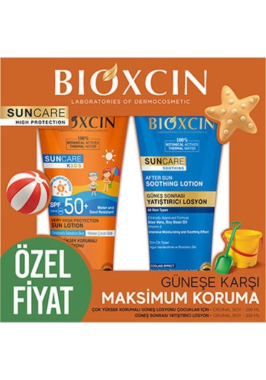 Bioxcin Sun Care Çok Yüksek Korumalı Çocuk Güneş Kremi 50Spf After Sun Hediyeli - % 100 Botanik Aktif 200 ml