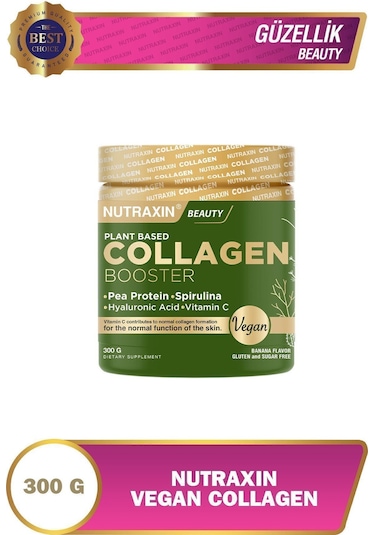 Nutraxin Vegan Protein Booster 300 Gr - Pea Protein, Spirulina, Vitamin C, Hyaluronik Asit Glutensiz