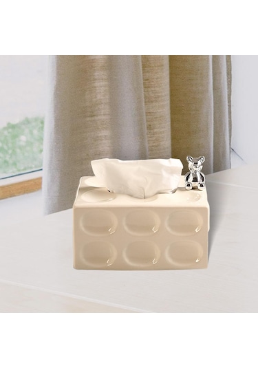 Suntek Mutfak Otel Ofis Beyaz Için Seramik Doku Kutusu Tutucu