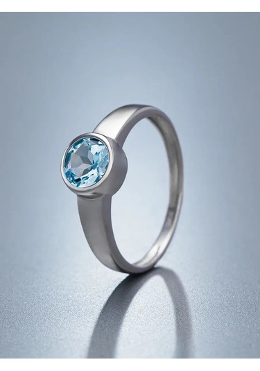 Uvelirnye Tradicii 925 Ayar Doğal Topaz Taşlı Sky Gümüş Yüzük 449138443 Gri