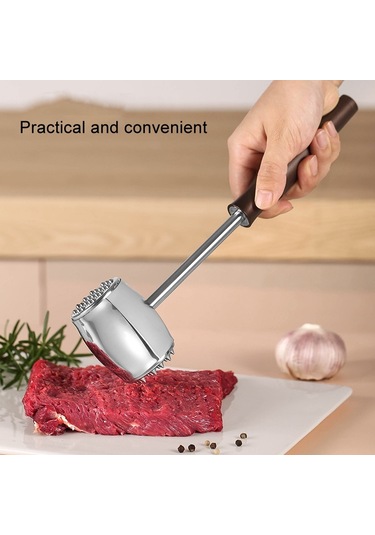 Cbtx 304 Paslanmaz Çelik Sığır Çekiç Kalınlaşmış Katı Tokmağı Mutfak Çift Taraflı Et Gevşek, Sap: Alüminyum