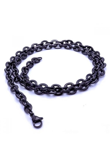 Erkek Mariner Çelik Kolye 1,6mm X 6mm 9188 Siyah