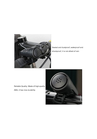 Bisiklet Çan 120db Yüksek Sesli Elektrikli Bisiklet Y25838 Siyah Siyah