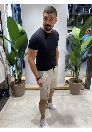 Back Eliesar Elite Cepli Krem Şort Krem
