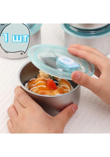 Geeroyoo Paslanmaz Çelik Kapaklı Hava Geçirmez Saklama Kabı - 500ml, Yemek Tazeliği Ve Organizasyon İçin İdeal Gümüş