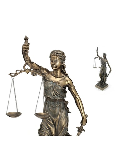 Veronese Bronz Renk Adalet Heykeli Themis Figürü 33cm