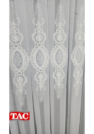Nakışlı Kort Damask Salon Model Tarz Tasarım Ultra Exculusive 3 Kat Pileli Tül Perde Kortultrabyz