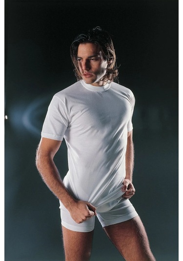 Faal 129 Erkek Penye Süprem Yarım Kol Kapalı Yaka Fanila-beyaz Beyaz