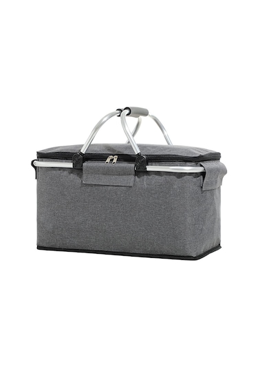 Jialan Soğutucu Çanta, Piknik Sepeti, 22 L Termal Sepet, Gri