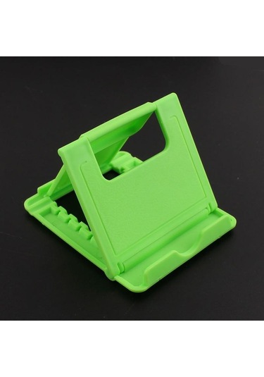 Yeşil Evrensel Plastik Tutucu Masaüstü Standı Katlanabilir Telefon Ve Tablet Braketi Akıllı Telefon Için Şeker Renk Halkası