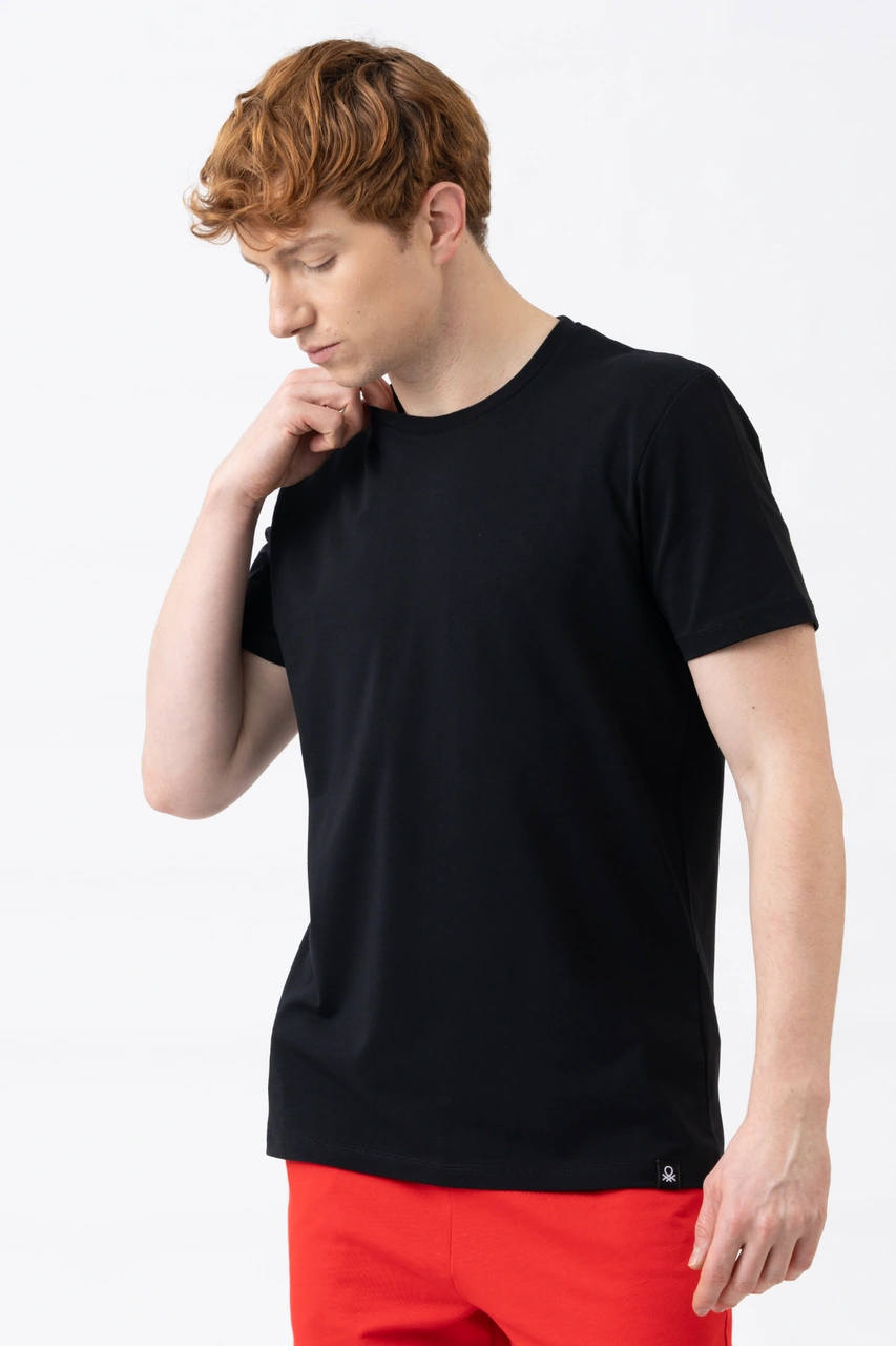 United Colors Of Benetton Erkek Tshirt Bnt-m21172 Siyah