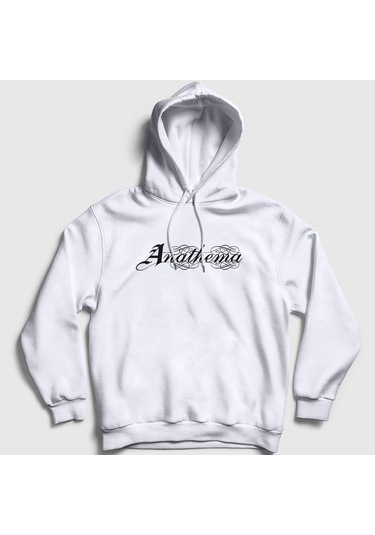 Presmono Unisex Anathema Kapüşonlu Sweatshirt Beyaz