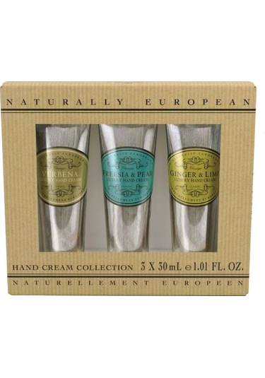 Naturally European Ginger & Lime  + Freesia & Pear + Verbena Mini El Kremi Seti 3 x 30 ML