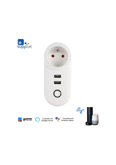 Skycity Ewelink Uyumlu Wifi Akıllı Prizi: Akıllı Telefon Uygulaması İle Kontrol, Zamanlama Ve Ses Komutu Desteği, 2 Usb Şarj Portu 5v 2.1a