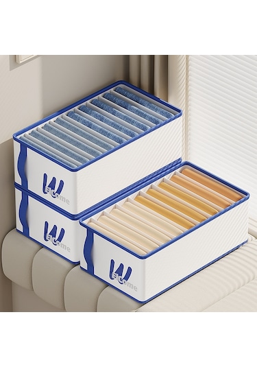 Sones Ana Sayfa Giyim Bölmeleri Nem Geçirmez Saklama Kutusu Katlanabilir Pantolon Düzenleyici Beyaz Küçük 7-ızgara Diğer