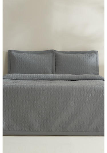 Karaca Home Liora Çift Kişilik Yatak Örtüsü Antrasit Antrasit