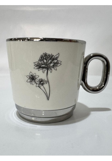 Acar Adora Kupa Gri Çiçek Desen Karma Desen Çok Renkli