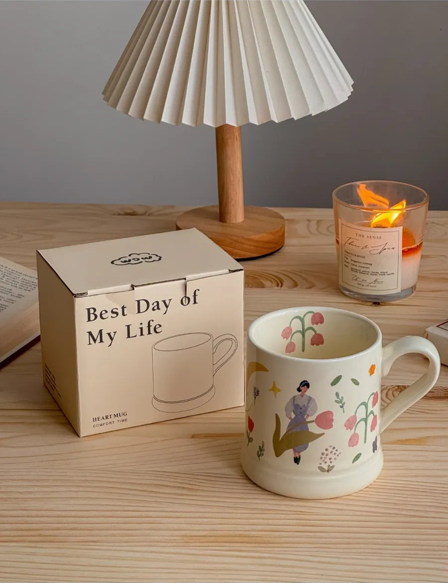 Perex Çiçekli Kupa, Seramik Çay Ve Kahve Fincanı, 370 Ml 319738473 Beyaz