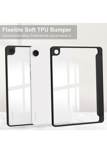 Dancemonkey Samsung Galaxy Tab A9/a9 Plus Kılıfı: Kalem Yuvası, Uyandırma Fonksiyonlu Şeffaf Koruma