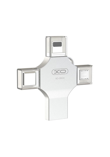 Dk04 16gb 4 İn 1 Flash Bellek Usb-a Micro Lightning Type-c Apple Uyumlu iPhone Android  Metal Flash Drive