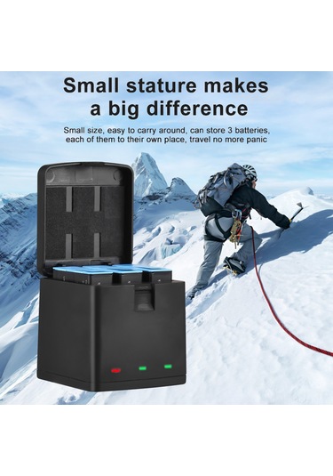 Gajeena Gopro Hero 9/10/11/12 İçin Hızlı Şarj Kutusu Seti - 3 Adet 1800mah Batarya + Usb-c Kablolu Çok Fonksiyonlu Şarj Cihazı