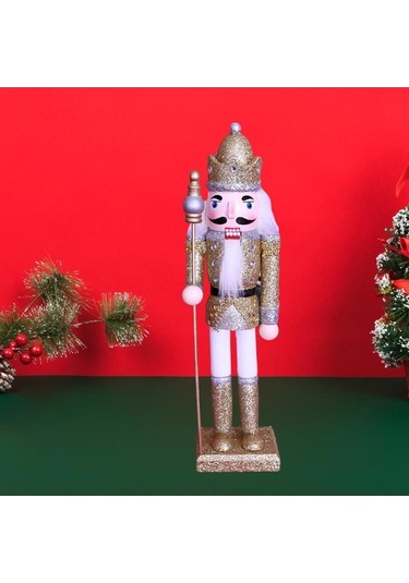 Pazly Xmas Süsler Kral Homyl Fındıkkıran Cm Altın Ahşap 30 Xp