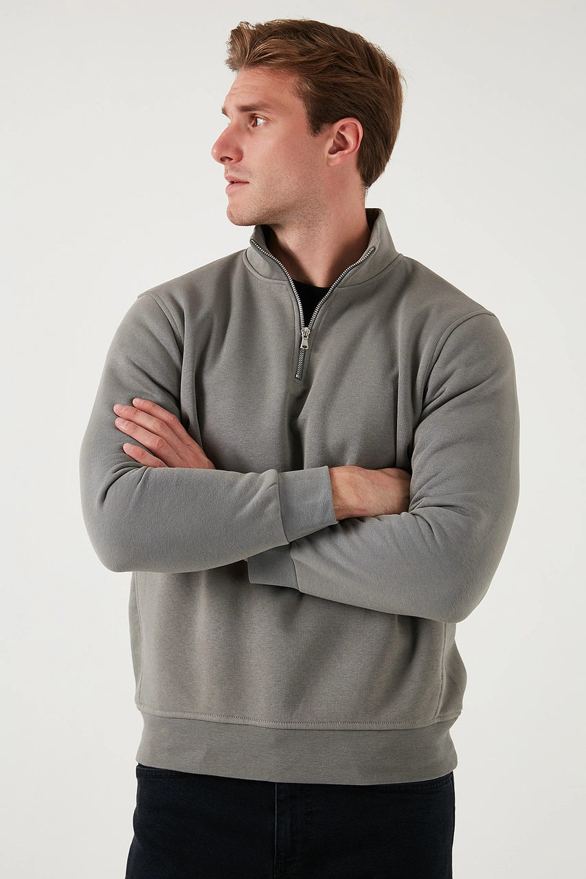 Buratti Pamuklu Regular Fit Dik Yaka 2'Li Paket Erkek Sweat 59052592S2 Siyah-Açık Haki