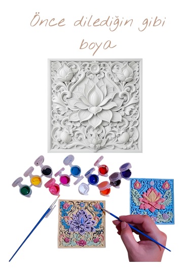 Lotus Boyama Epoksi Hobi Seti ,kendi Sanat Eserini Kendin Yap....