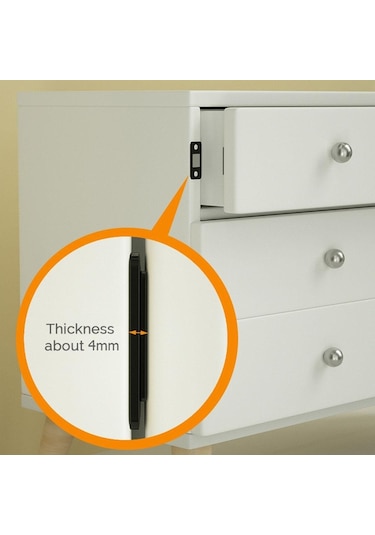 Siyah 4 Takım Deliksiz Görünmez Mıknatıslı Kapı Emme Dolabı Güçlü Manyetik Çekici