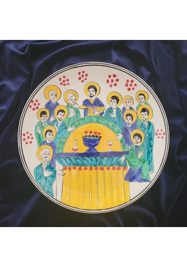 Son Yemek 25x25 Cm El Boyama İznik Çini Tabak