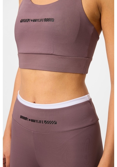 Tommylife Gül Kurusu Esnek Standart Fit Performans Kadın Tayt Takım - 95333 Gülkurusu