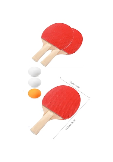 Büro Ev Ofis Yazlık Spor Egzersizi İçin 3 Ping Pong Topu 2 Raket Masa Tenisi Seti