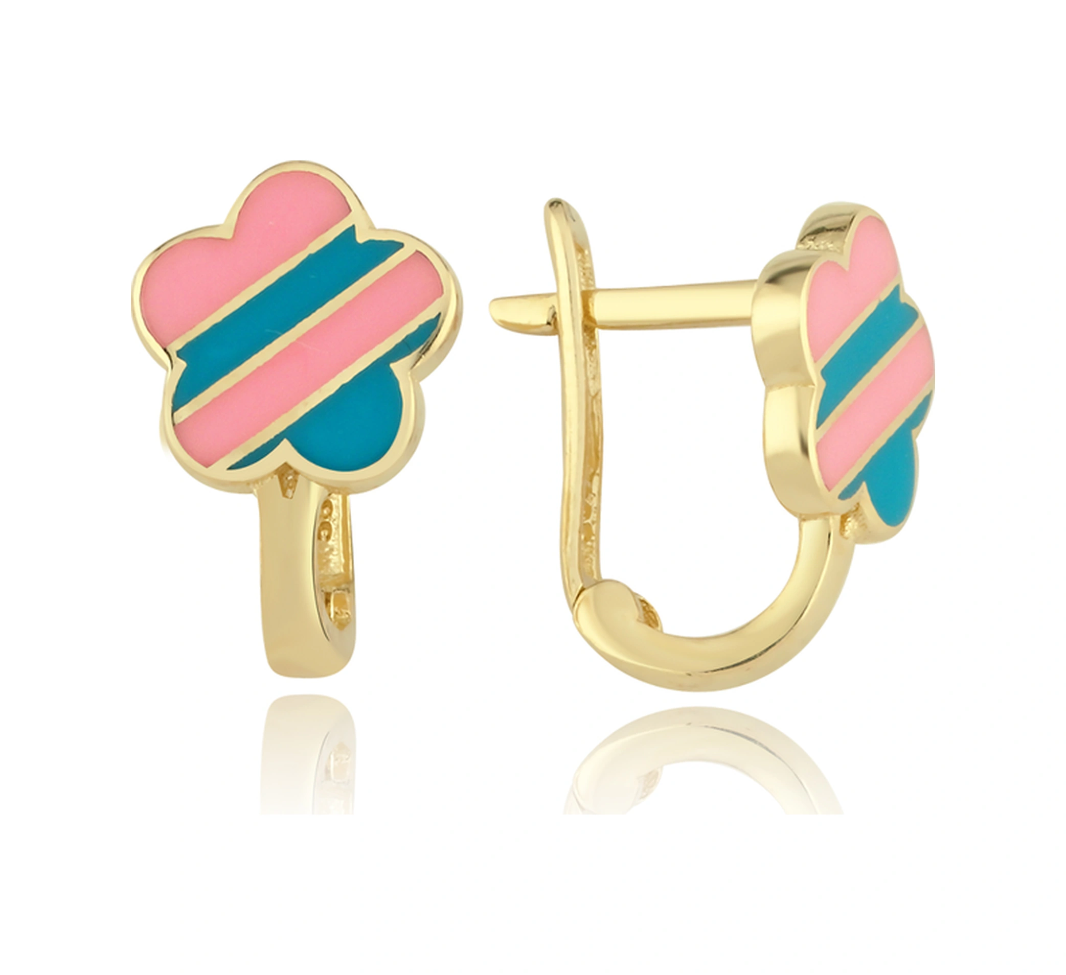 Blue Pink Çiçek J Çocuk Küpesi 11487048