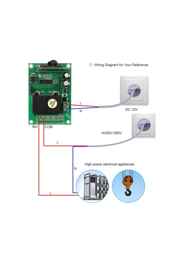 Neevoyu Dc12v 2 Kanal Akıllı Kablosuz Kumanda Kontrolörü - 433mhz 500m Mesafe, 1 Adet Kumanda Pil Hariç - Ak-rk02s-12b+ak1000-2f