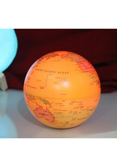 Bykurt Işıklı Dönen Dünya Küresi Sarı - Masa Lambası Sari